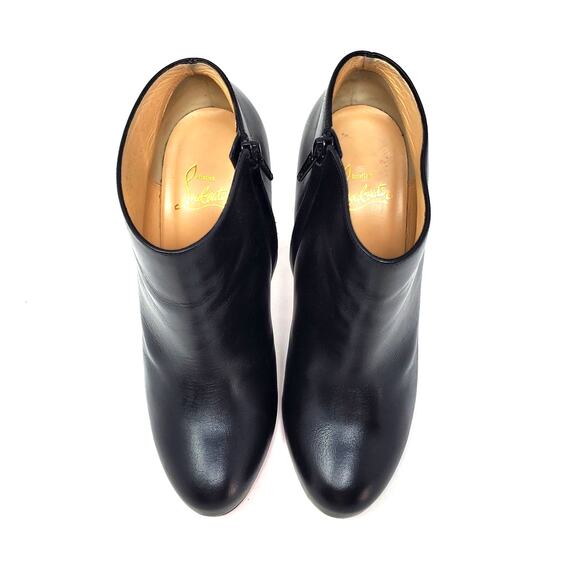 Christian Louboutin Belle 100 Ankle Boots Calf Leather Red-Sole Black Size 39 - Picture 6 of 15